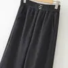 Jeans mom de pierna recta con caída de alta gama, nuevo estilo otoño e invierno, pantalones para mujeres de mediana edad y mayores, cintura elástica, tiro profundo, versión estrecha, pantalones de pierna ancha para mujer