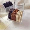 Banda elástica de goma de color en caja coreana para mujer, cuerda para atar el cabello, accesorio para el cabello duradero, cuerda simple para el cabello