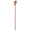 Acero Inoxidable 304 Grado Alimenticio Cuchara de Cabeza Cuadrada Mango Largo Cuchara para Helado Cuchara para Miel Cuchara para Postre Cuchara Larga para Revolver Café