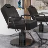 Nuevo Modelo de Silla de Peluquería Reclinable para Corte de Cabello y Afeitado, Asiento Engrosado, Giratoria y de Altura Ajustable, Acero Inoxidable, para Peluquería y Tintes