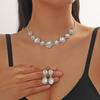 Moda em joias de noiva transfronteiriça colar brincos conjunto de duas peças de ornamentos de diamante gota d'água corrente feminina simples super brilhante luxo leve atacado