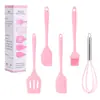 Juego de 5 Utensilios de Cocina de Silicona para el Hogar, Espátula, Cuchara para Freír, Utensilios de Cocina para Cocinar, Juego de Sartenes Antiadherentes, Juego para Hornear