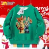Nueva Sudadera Redonda Infantil de Zootopia Otoño e Invierno Forrada de Polar Versátil para Niños Mayores Sudadera de Navidad
