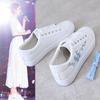 Zapatos Blancos Bordados para Mujer 2019 Primavera y Otoño Nuevos de Boca Baja Estudiante Casual Deportivos de Plataforma Estilo Harajuku Zapatos para Mujer de Moda