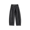 Yidao Vintage 2026 Primavera Novo Estilo Americano Calça Jeans de Barra Curva com Design Desgastado, Estilo de Rua Emagrecedor Calça de Perna Larga para Homens