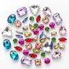 Perfurador de cristal com garra de prata 50 peças mistas para costura à mão com furo Acessórios de material para vestido de noiva feito à mão DIY