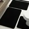 Juego de Tres Piezas para Baño: Alfombrilla de baño en forma de U, Felpudo antideslizante para puerta, Alfombra de baño con fuerte absorción de agua