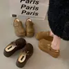 Sandálias Birkenstock de Solado Grosso Femininas para Uso Externo 2026 Novo Outono/Inverno Chinelos de Algodão com Forro de Veludo e Pelo Birkenstock de Calçar Meio Abertos Fechados