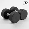 Halteres redondos com cabeça preta revestida, ferro fundido maciço, peso fixo para yoga, fitness em casa, venda direta de fábrica, somente atacado