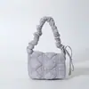 Bolso de Nube Plisado Estilo Coreano, Bolso Cuadrado Pequeño con Solapa Estilo Callejero, Bolso de Chaqueta de Algodón Relleno, Bolso Cruzado de Hombro Burbuja, Versátil y Ligero