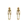 Pendientes Europeos y Americanos Transfronterizos Estilo Punk Gótico Retro Exagerado Pendientes Oscuros de Murciélago Calavera Calabaza Araña Halloween
