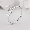 Anillo Abierto de Plata de Ley S925 Moda Anillo Personalizado de Lazo para Mujer Exquisito Simple Estilo Coreano Joyería de Plata de Ley Venta al por Mayor