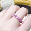 Celebridade online ao vivo novo anel de diamante amarelo em forma de coração diamante artificial de alto carbono comércio exterior transfronteiriço europeu e americano anel feminino aberto de diamante rosa