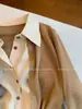 Cárdigan de punto para mujer con cuello polo falso de dos piezas, estilo "old money", nueva colección otoño 2026, top corto elegante y relajado para el trabajo