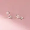 Pendientes de Plata de Ley S925 Nalan Exquisitos y Sencillos Estilo Ins Diseño de Nicho Ágata Blanca Tulipán M07683