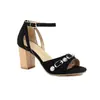 Sandálias peep toe 2025 femininas de verão novas sapatos femininos salto bloco preto plataforma à prova d'água salto alto sandálias plus size 40-48