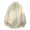 Recomendación de Artículo Popular Ropa Interior de Moda Ropa Exterior Tejido de Media Cremallera Cuello Alto Prendas de Punto Fábrica de Prendas de Punto Transfronteriza Puede Bordar Logo