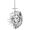Artículos Populares Transfronterizos: Tigre Oscuro Audaz, Pez, Águila, Marcas de Rasguño de Escorpión, León Animal Pegatinas de Tatuaje Temporal