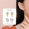 Aretes de Plata Esterlina S925 Estrella Zircón para Mujer Lujo Ligero Europeo y Americano INS Estrella de Cinco Puntas Sentido Avanzado Poste para la Oreja Aro para la Oreja Hebilla para la Oreja