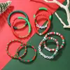 Festival de Navidad Pulsera de Arcilla Suave con Cuentas Set Cuentas con Letras Inglesas Colgante Navideño de Aleación Cadena de Mano al por Mayor