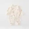 Los mamelucos para recién nacidos se pueden usar en todas las estaciones, hechos de algodón puro, ropa de Clase A para bebés niños y niñas recién nacidos, ropa estilo mariposa