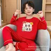 Pijama Infantil, Tipo Algodão, Manga Longa, Primavera e Outono, Meninos, Ano Novo, Vermelho, Ano do Zodíaco, Ano do Cavalo, Novo Estilo, Roupa Externa Jovem