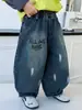 Pantalones Vaqueros Curvos para Niños Primavera y Otoño Estilo Coreano Infantiles Guapos Sueltos Casuales Pantalones con Estilo para Bebé Comercio Exterior