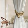 Estilo nórdico primavera cortina cinta leque folha veado cabeça fawn metal acessórios decorativos corda elástica cortina fivela
