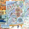104.0 Serie de Ciudad Otoño e Invierno Pegatina Especial de Aceite Arte Pegatina de Paisajismo Azul Pegatina de Escena Miniatura Linda Manual de Bricolaje