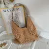 Bolsa Tejida de Estilo Perezoso de Alta Gama Nuevo Estilo de Verano Bolso Casual de Vacaciones Bajo el Brazo Gran Capacidad Hombro Único Bolso de Paja Tejida
