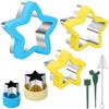 Conjunto de 5 Peças da Amazon de Formas de Biscoito Cinco Estrelas, Formas de Corte para Pão de Sanduíche e Torrada, Formas de Relevo para Frutas, Formas de Bolso