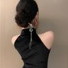 Horquilla con borlas de estilo nacional chino para mujer, horquilla moderna y sencilla de verano, estilo retro, para el pelo, de alta gama
