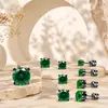 Pendientes Redondos Negros de Circonita de Doble Cabeza con Cuatro Garras Estilo Europeo y Americano, Tornillos para Oreja Cilíndricos de Acero Inoxidable 316, Accesorios para Oreja Antideslizantes en Relieve
