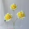 3 Rosas Artificiais Elsa para Decoração de Cena de Casamento, Decoração de Casa e Hotel, Rosas para Atacado Transfronteiriço