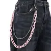 Cadena de metal para pantalones europea y americana punk rock discoteca Color de mezclilla pantalones colgante decorativo con forma de candado llavero cadena para la cintura