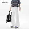 Pantalones casuales de verano elegantes y fluidos, moda callejera retro japonesa, versátiles, adelgazantes, alargan las piernas, ligeramente acampanados para hombre