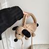 Bolsa de Lã Tricotada Infantil Bolsa de Menina Pequena Bolsa Transversal de Cachorrinho Fofo para Bebê Bolsa de Ombro de Menino Cartoon para Sair