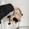 Bolsa de Lã Tricotada à Mão para Mulheres 2026 Nova Bolsa Fofa Boneca Cachorrinho Bolsa de Algodão Tricotada Bolsa Transversal