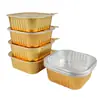 Taza de Papel de Lata 300ml Taza de Pudín de Papel de Aluminio Caja de Pastel de Papel de Aluminio Caja Cuadrada de Papel de Lata Caja de Papel para Hornear Molde para Hornear con Tapa