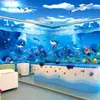 Fondo de pantalla de mundo submarino 3D tienda maternal e infantil fondo de pantalla piscina de natación para bebés tema de estilo Océano de dibujos animados restaurante temático mural de hotel
