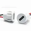 Conector fêmea Tipo-C circular branco tipo snap-in com fios vermelho e preto, porta de carregamento de carro embutida LN-022E