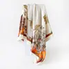 Pañuelo de seda con estampado de mariposas de turbante de 90 cm para mujer, chal moderno y versátil, pañuelo cuadrado de satén de seda de imitación transfronterizo, venta al por mayor