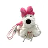 Saia de Lã Colorida Crochê West Cachorro Chaveiro Pingente de Bolsa Menina Pingente de Mochila Boneca Boneca