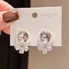 Brincos Geométricos de Zircônia em Forma de Gota Estilo Luxo Leve Agulha de Prata, Brincos Modernos e Exquisitos, Brincos Simples e Sofisticados para o Dia a Dia de Mulheres