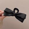 Presilha de cabelo grande laço couro preto alta qualidade outono inicial grampo de cabelo feminino coque alto para trás pinça tubarão acessórios de cabelo moda