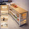 Estante de almacenamiento para cocina, multifuncional, de pie, mesa multicapa, tabla de cortar, banco de trabajo, estante de almacenamiento para microondas y utensilios de cocina, armario lateral