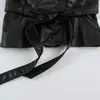 Ins ropa de mujer al por mayor estilo europeo y americano transfronterizo otoño nuevo chaqueta con cinturón efecto piel vintage 4341843
