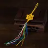Colgante de nudo de diamante de rueda francesa Lanyard para mochila de coche de Tíbet Llavero tejido a mano Accesorios de Nudo de la Suerte 1