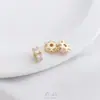 Espaçador de Floco de Neve de Zircônia Micropavimentada com Preservação de Cor Banhado a Ouro 14K Feito à Mão Contas DIY Espaçador Miçanga Pulseira Colar Acessórios de Joalheria