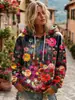 Otoño e Invierno 2025 Estación Independiente de Amazon Transfronteriza Nuevas Blusas Sudaderas con Capucha Estampadas de Manga Larga con Cordones para Mujer Europeas y Americanas